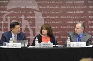 Sean Gates, US FTC commissioner Maureen Ohlhausen, Michael Risch (from left). Image credit: Jay Mallin